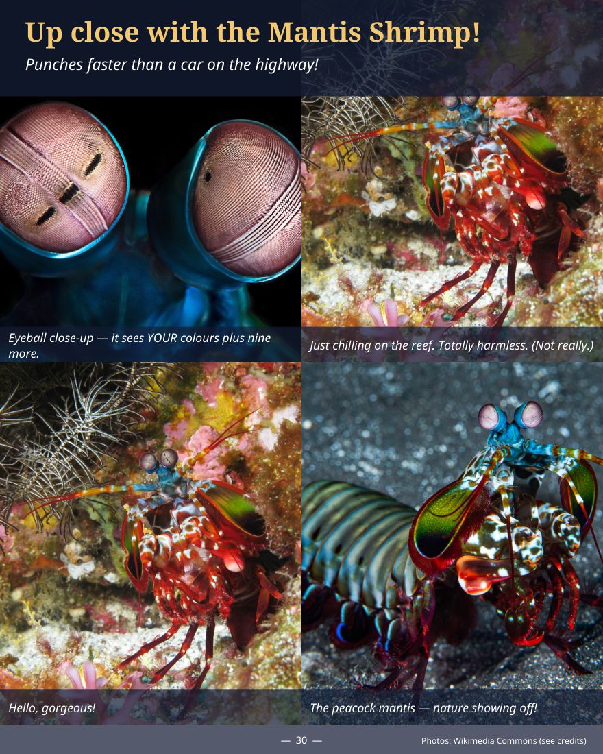 Mantis shrimp photo page from the book